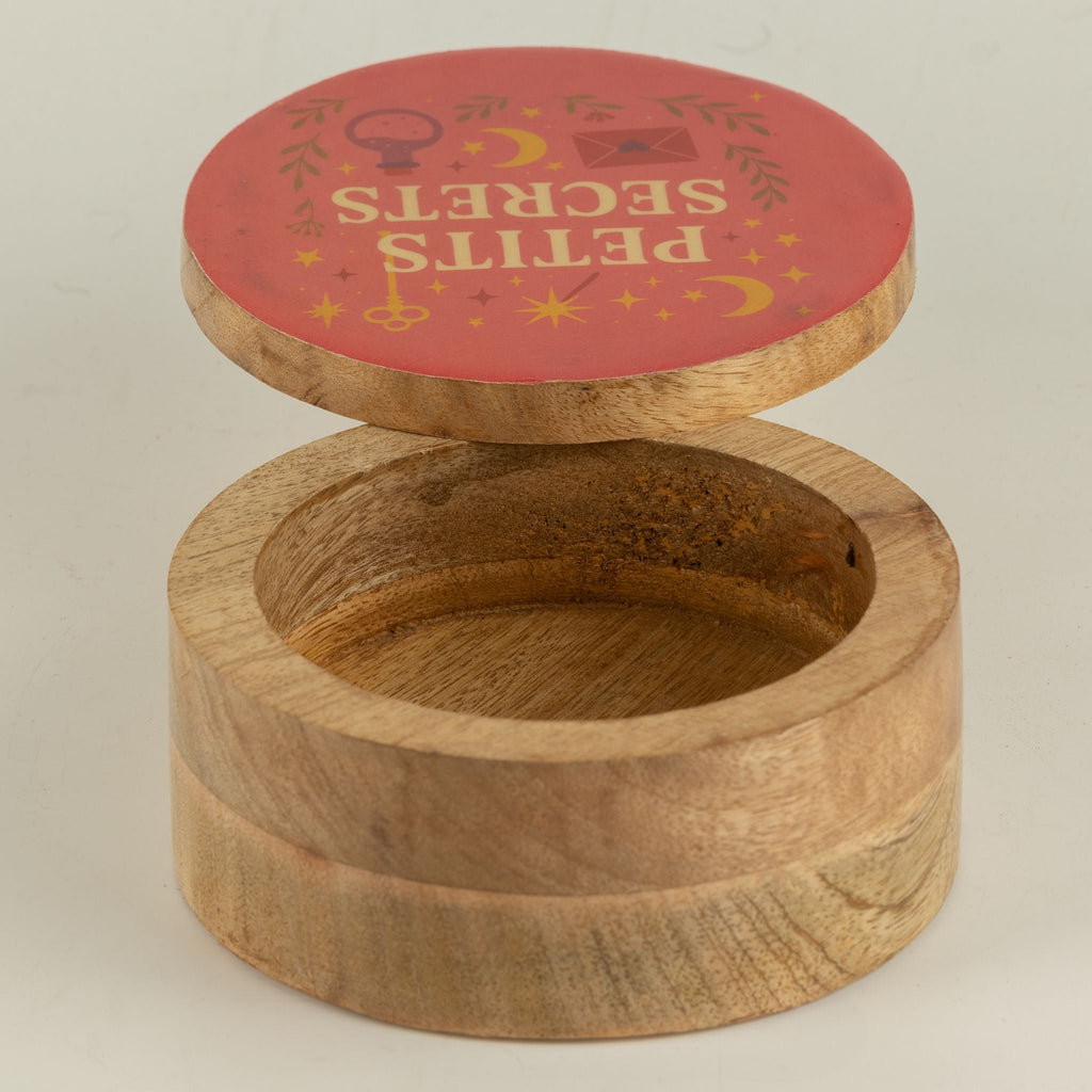 Round Enamelled Box - Petite Secrets Ceramic Glazed Wooden Boxes