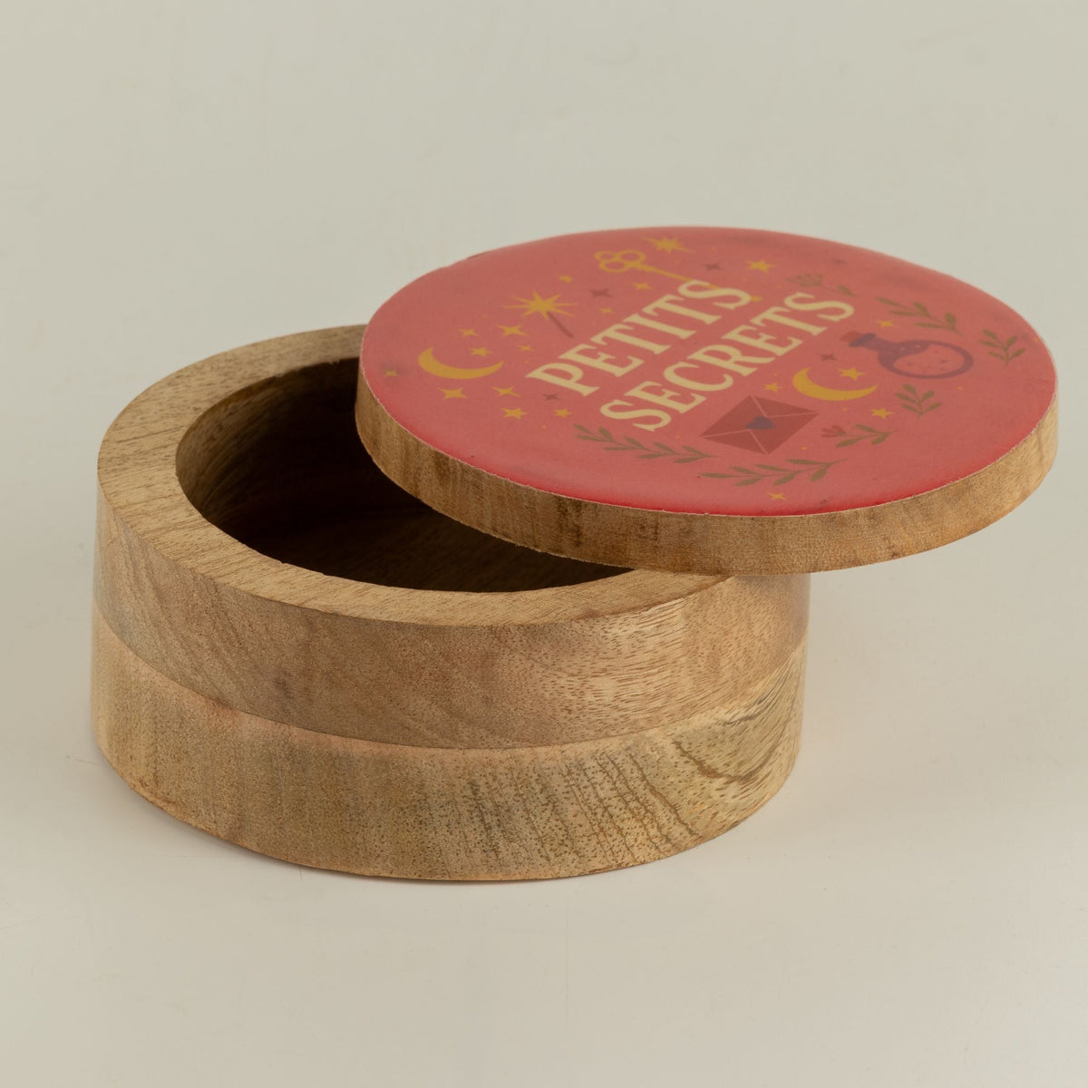 Round Enamelled Box - Petite Secrets Ceramic Glazed Wooden Boxes