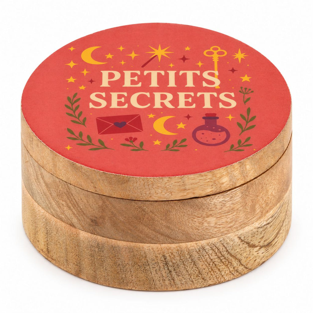 Round Enamelled Box - Petite Secrets Ceramic Glazed Wooden Boxes