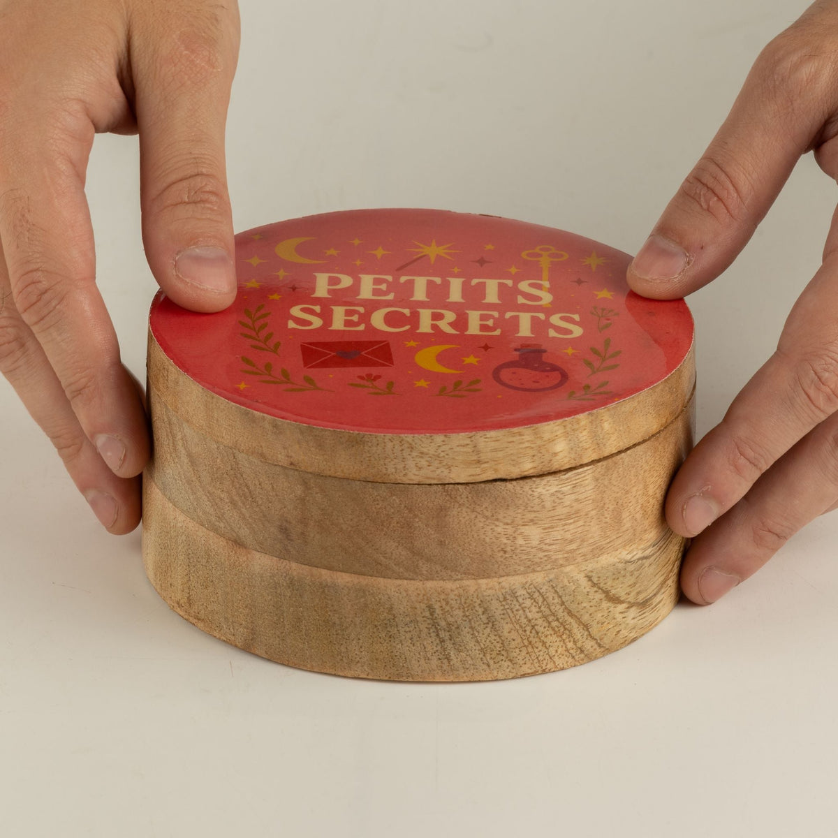 Round Enamelled Box - Petite Secrets Ceramic Glazed Wooden Boxes