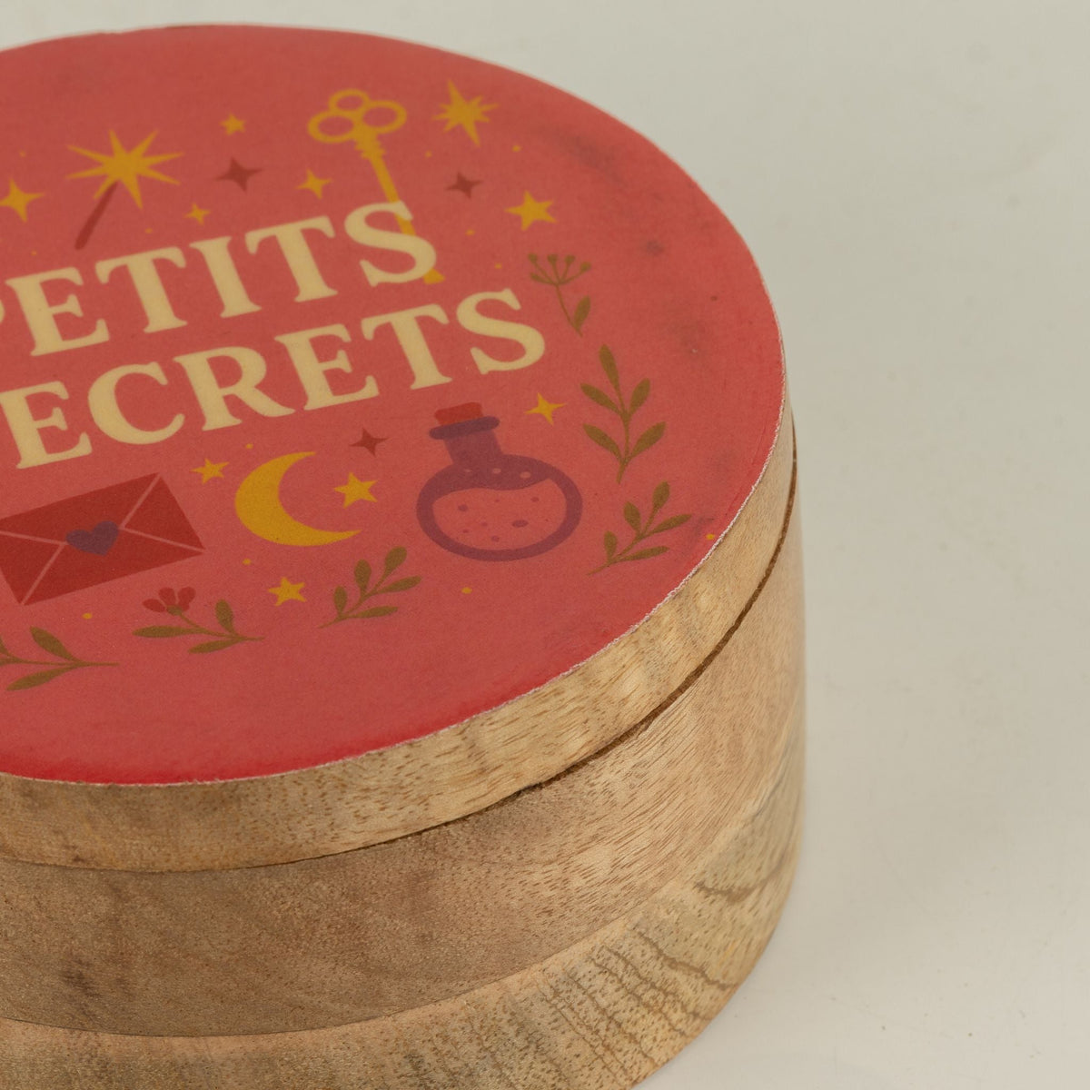 Round Enamelled Box - Petite Secrets Ceramic Glazed Wooden Boxes