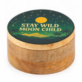 Round Enamelled Box - Stay Wild Moon Child Ceramic Glazed Wooden Boxes
