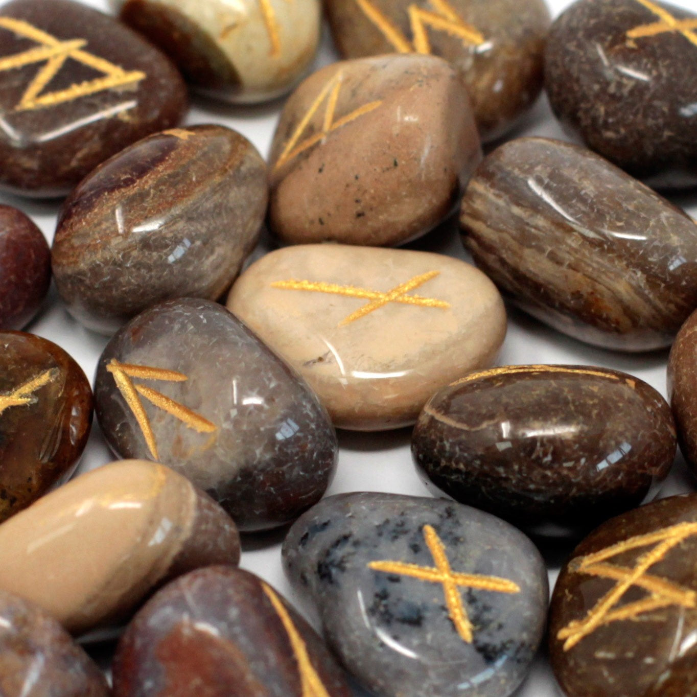 Fancy Jasper Rune Stone Set in Pouch Ancient Symbols – Witch, Please!