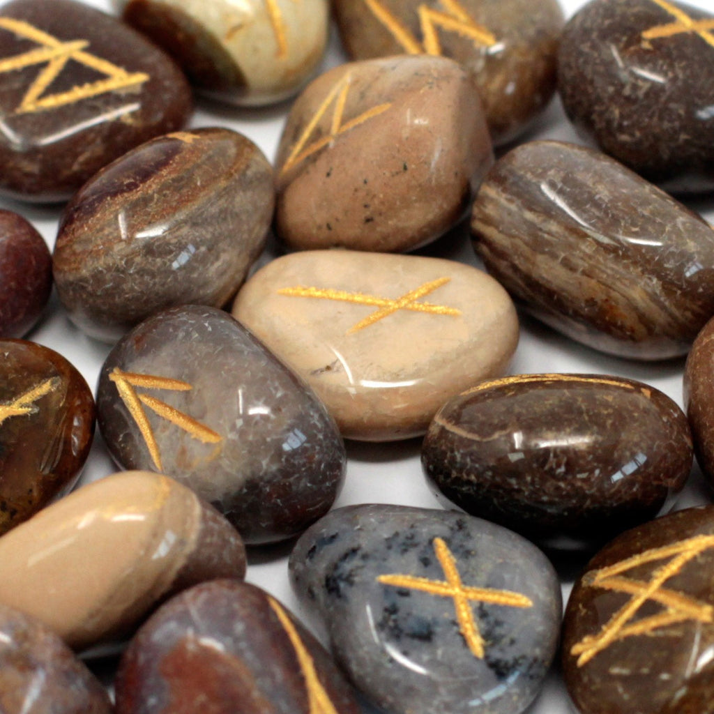 Runes Stone Set in Pouch - Fancy Jasper From Witch, Please!