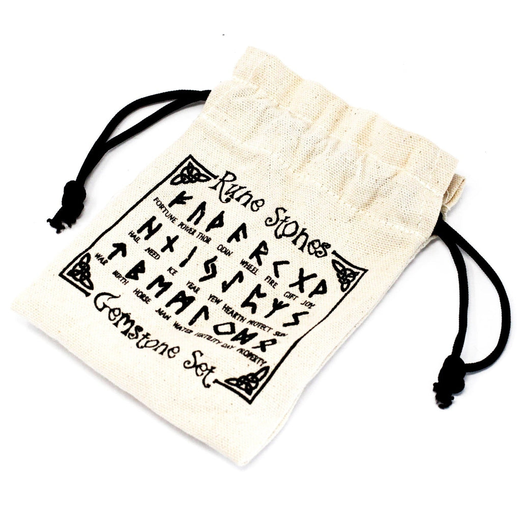 Runes Stone Set in Pouch - Labradorite From Witch, Please!