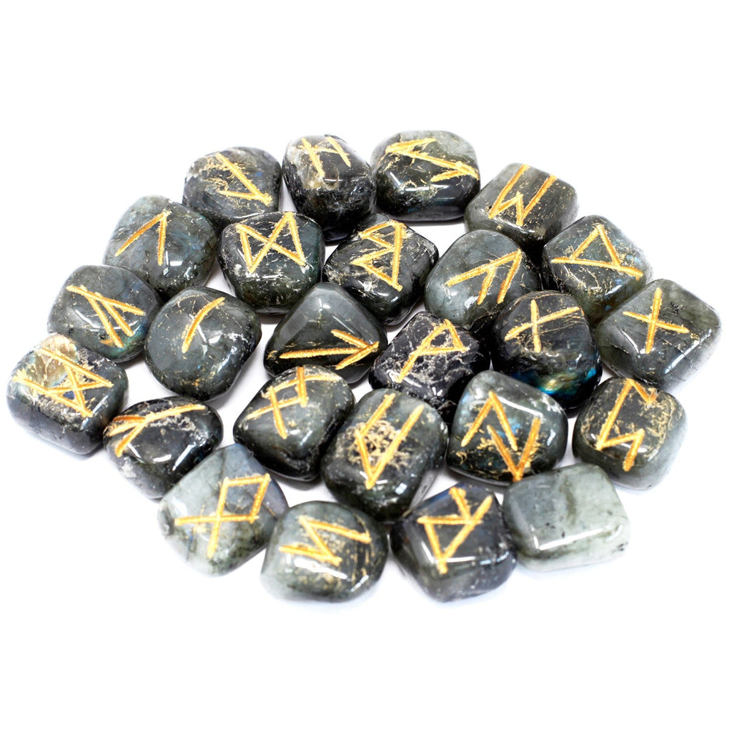 Runes Stone Set in Pouch - Labradorite From Witch, Please!