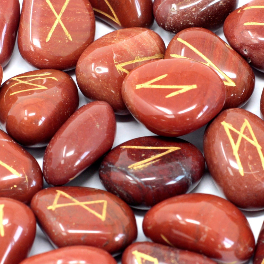 Runes Stone Set in Pouch - Red Jasper From Witch, Please!