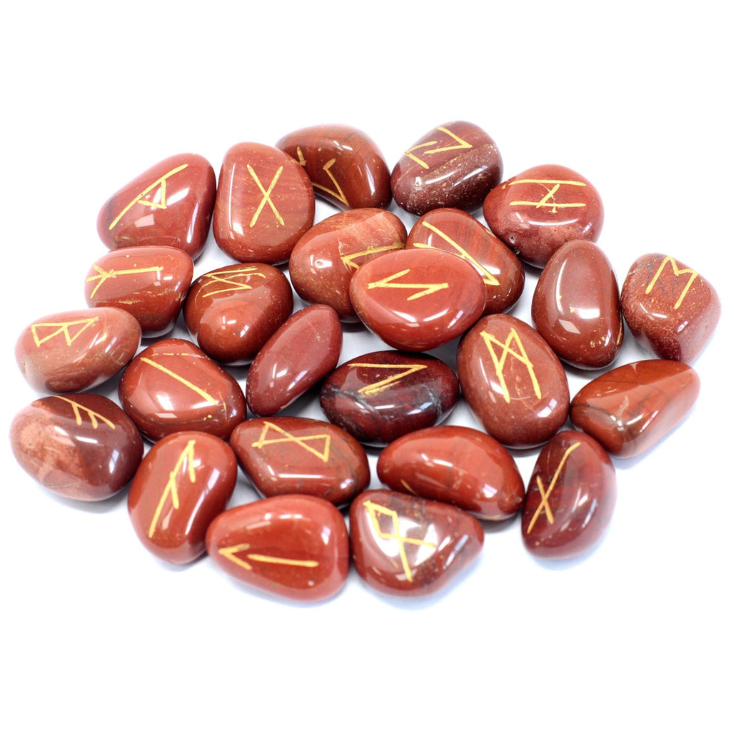 Runes Stone Set in Pouch - Red Jasper From Witch, Please!