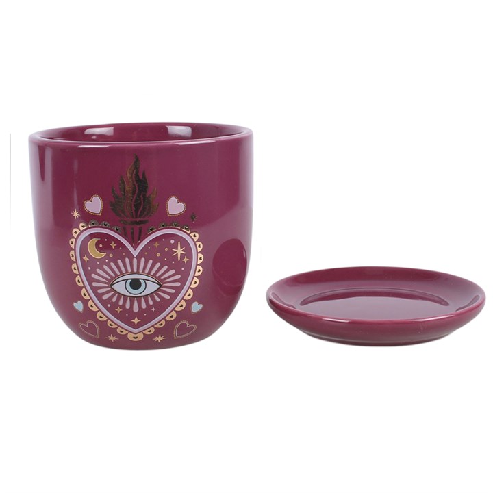 Sacred Sight Heart Plant Pot with Saucer