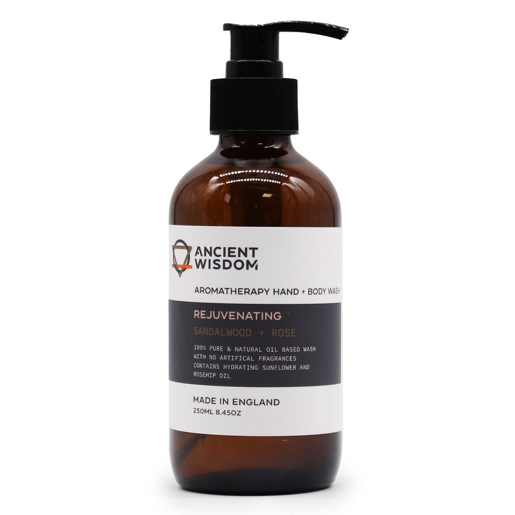 Sandalwood & Rose Hand & Body Wash 250ml - Aromatherapy Hand & Body Wash