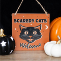 Scaredy Cats Welcome Hanging Sign From Witch, Please!