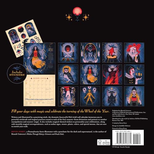 Seasons of the Witch 2026 Wall Calendar (Includes Stickers)