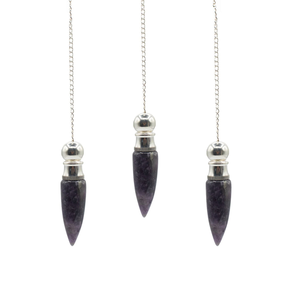 Secret Cavity Discovery of Truth Pendulum - Amethyst - Silver Plated Special Gemstone Pendulums