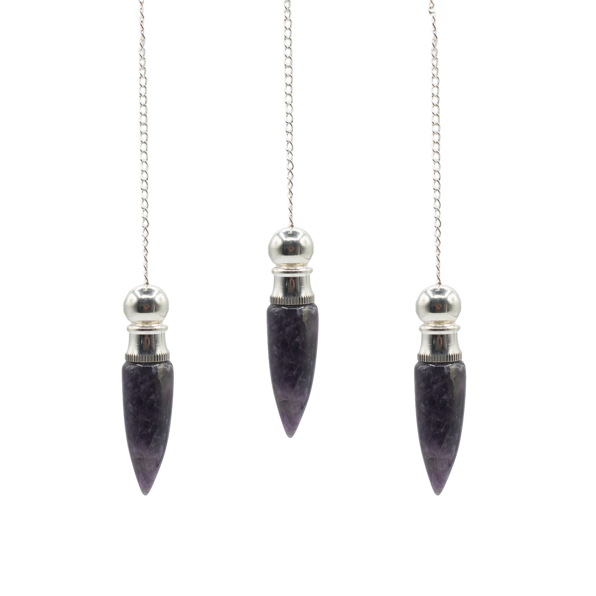 Secret Cavity Discovery of Truth Pendulum - Amethyst - Silver Plated Special Gemstone Pendulums