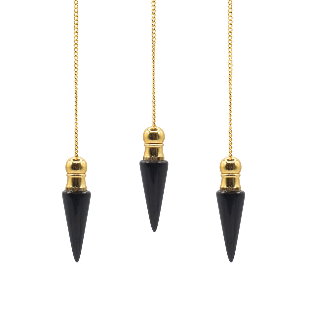 Secret Cavity Discovery of Truth Pendulum - Black Agate - Gold Plated Special Gemstone Pendulums