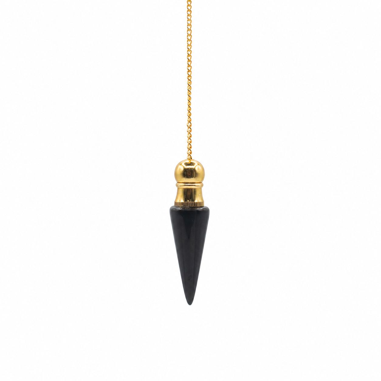 Secret Cavity Discovery of Truth Pendulum - Black Agate - Gold Plated Special Gemstone Pendulums
