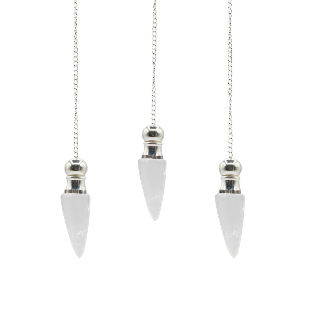 Secret Cavity Discovery of Truth Pendulum - Clear Quartz - Silver Plated Special Gemstone Pendulums