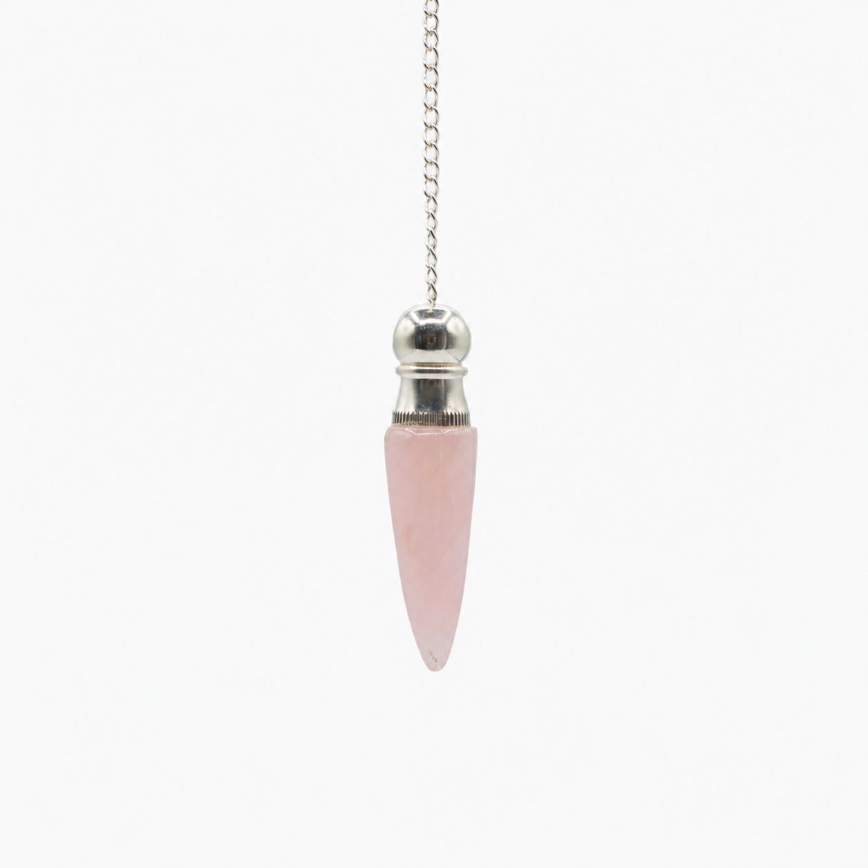 Secret Cavity Discovery of Truth Pendulum - Rose Quartz - Silver Plated Special Gemstone Pendulums