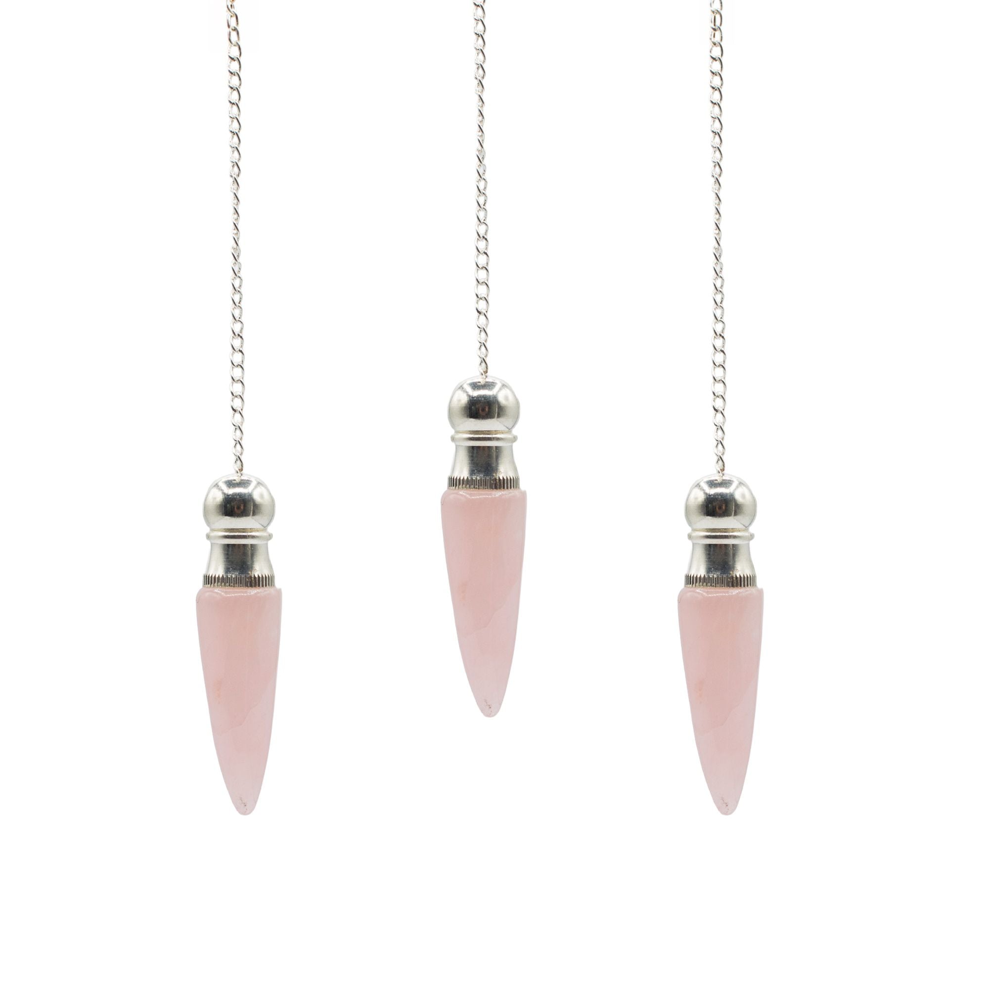 Secret Cavity Discovery of Truth Pendulum - Rose Quartz - Silver Plated Special Gemstone Pendulums