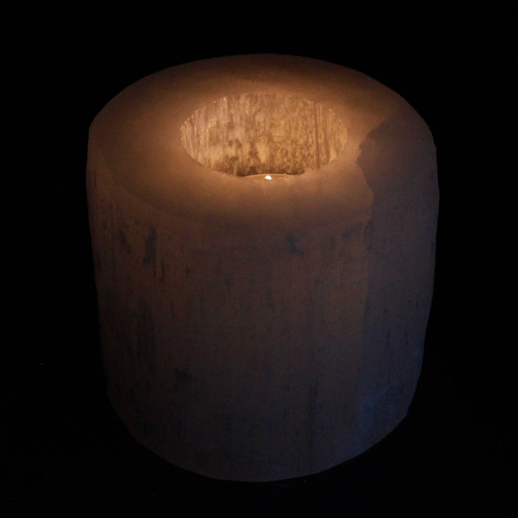Selenite Cylinder Candle Holder - 8 cm From Witch, Please!