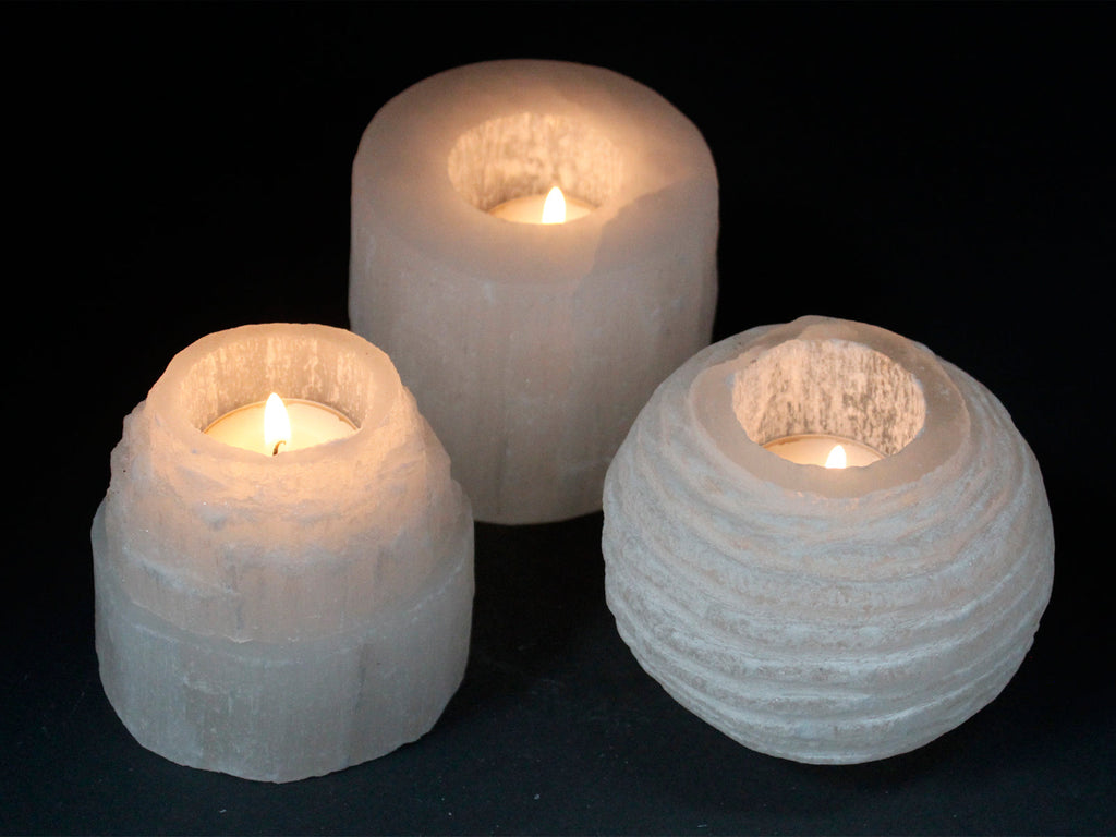 Selenite Cylinder Candle Holder - 8 cm From Witch, Please!