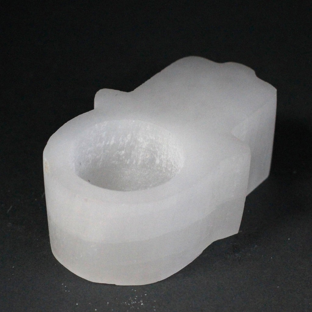 Selenite Hamsa Candle Holder  From Witch, Please!