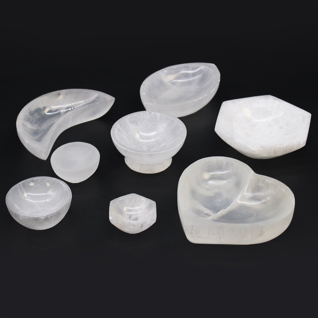 Selenite Heart Bowl - 10cm From Witch, Please!