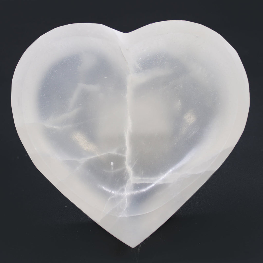 Selenite Heart Bowl - 15cm From Witch, Please!