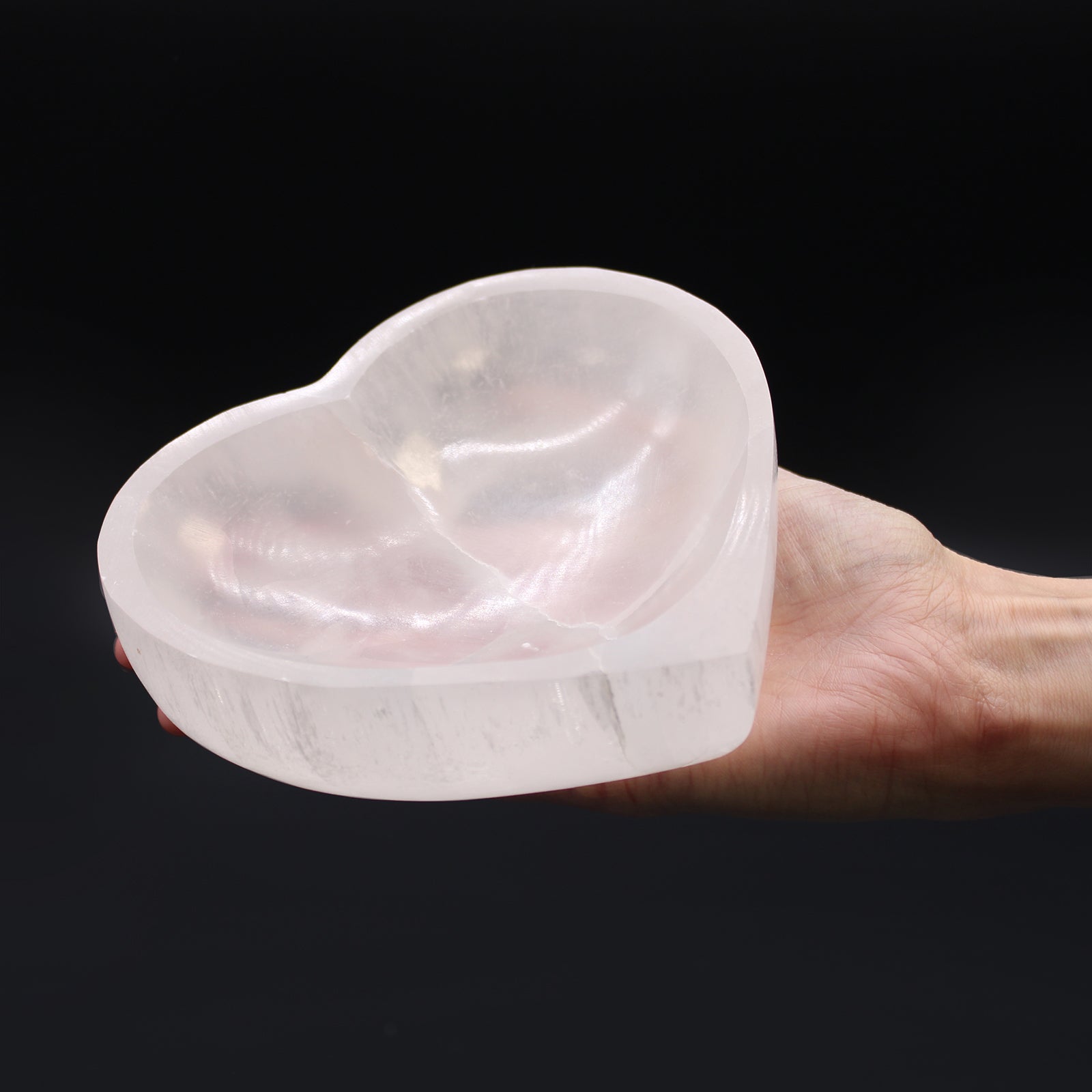 Selenite Heart Bowl - 15cm From Witch, Please!