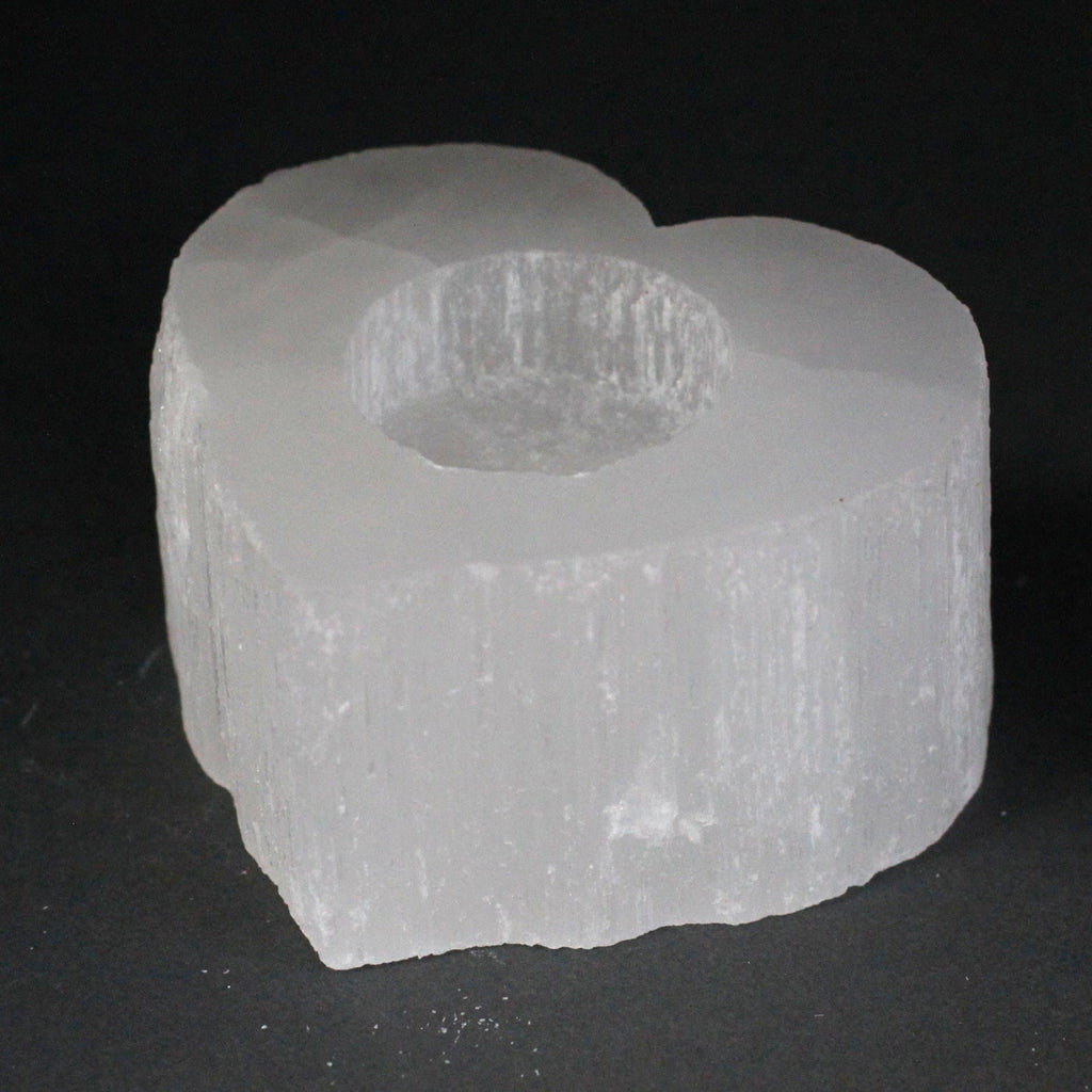 Selenite Heart Candle Holder From Witch, Please!