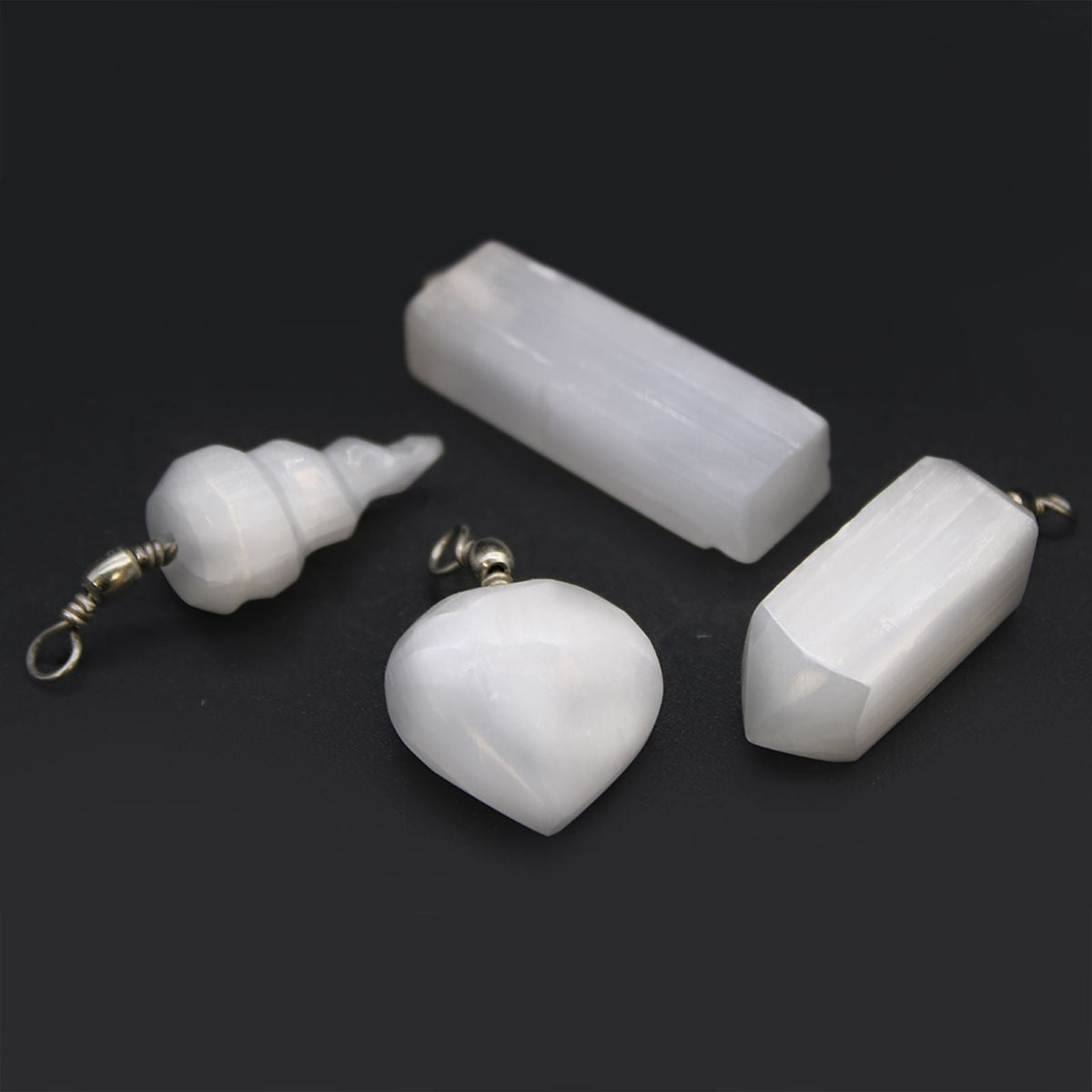 Selenite Heart Pendant Pendants