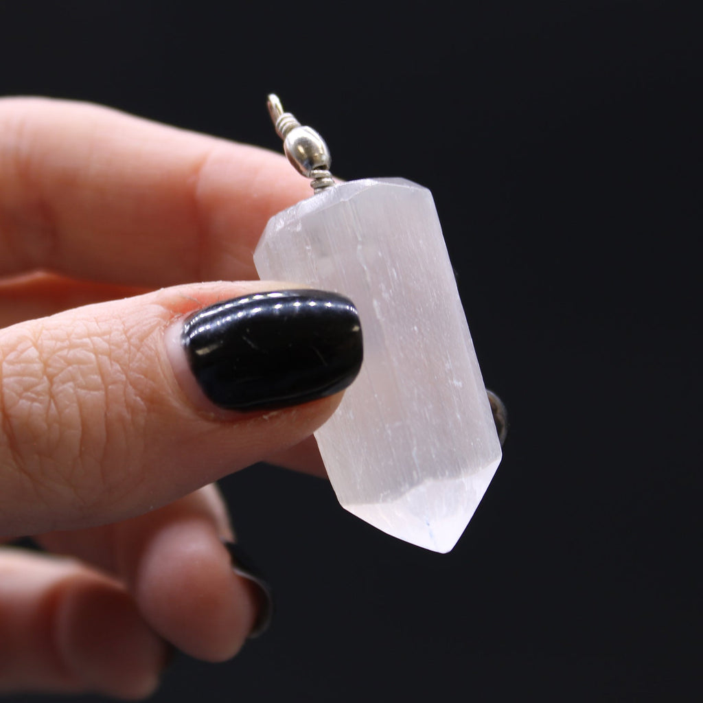 Selenite Obelisk Pendant From Witch, Please!