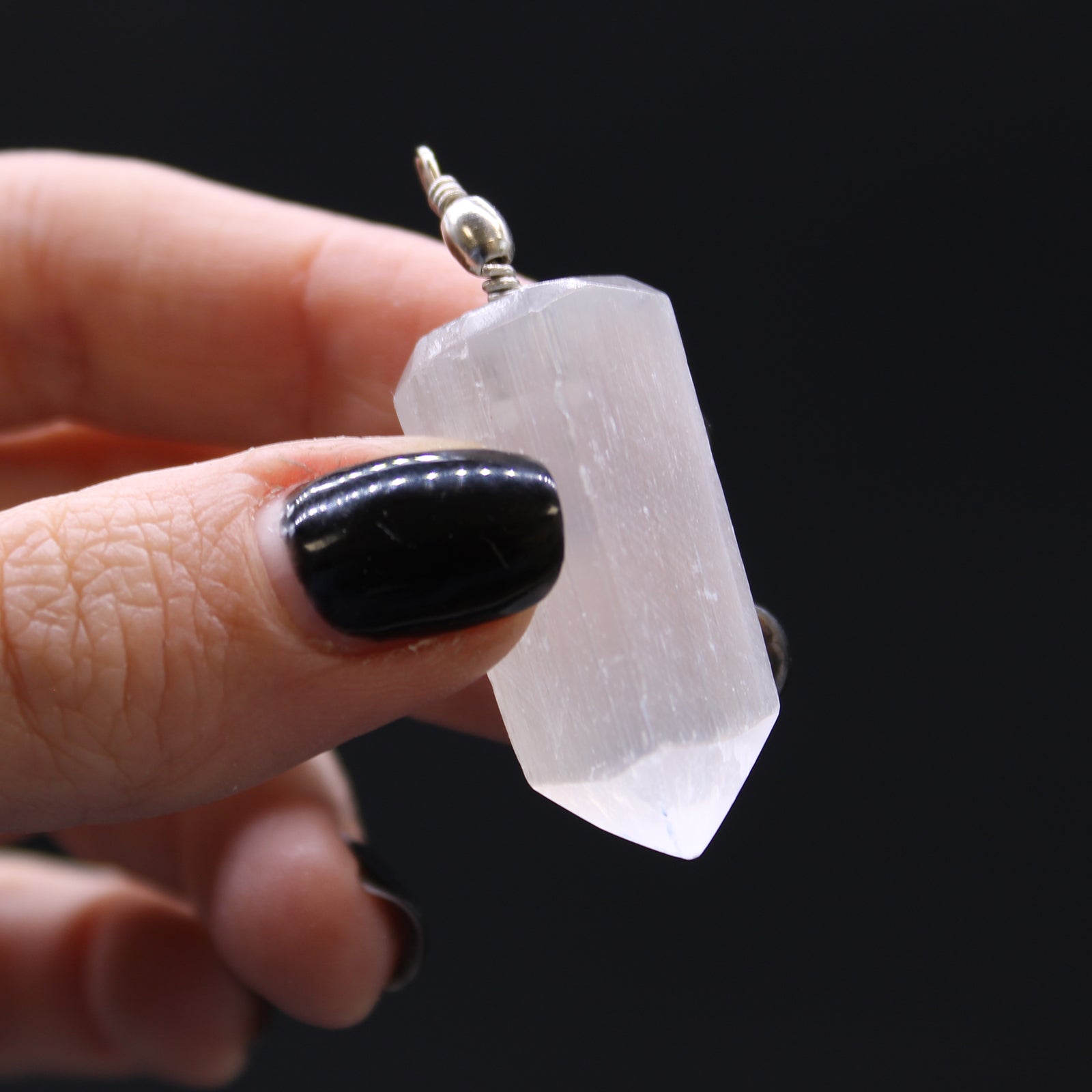 Selenite Obelisk Pendant From Witch, Please!
