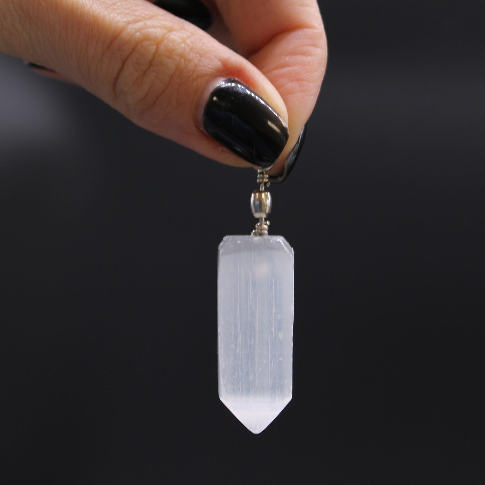 Selenite Obelisk Pendant From Witch, Please!