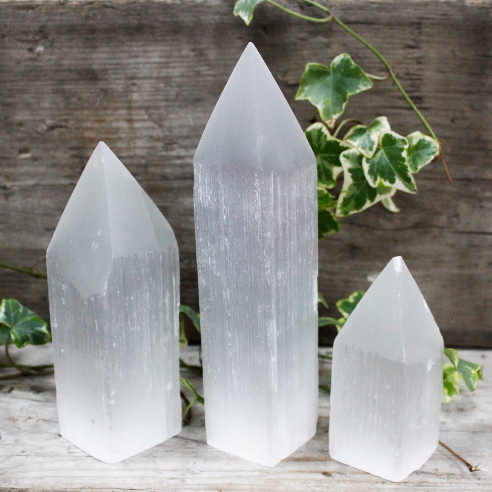 Selenite Pencil Point Tower - 10 cm From Witch, Please!