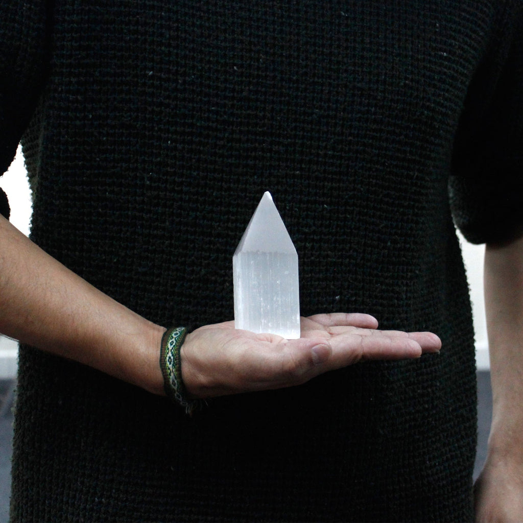 Selenite Pencil Point Tower - 10 cm From Witch, Please!