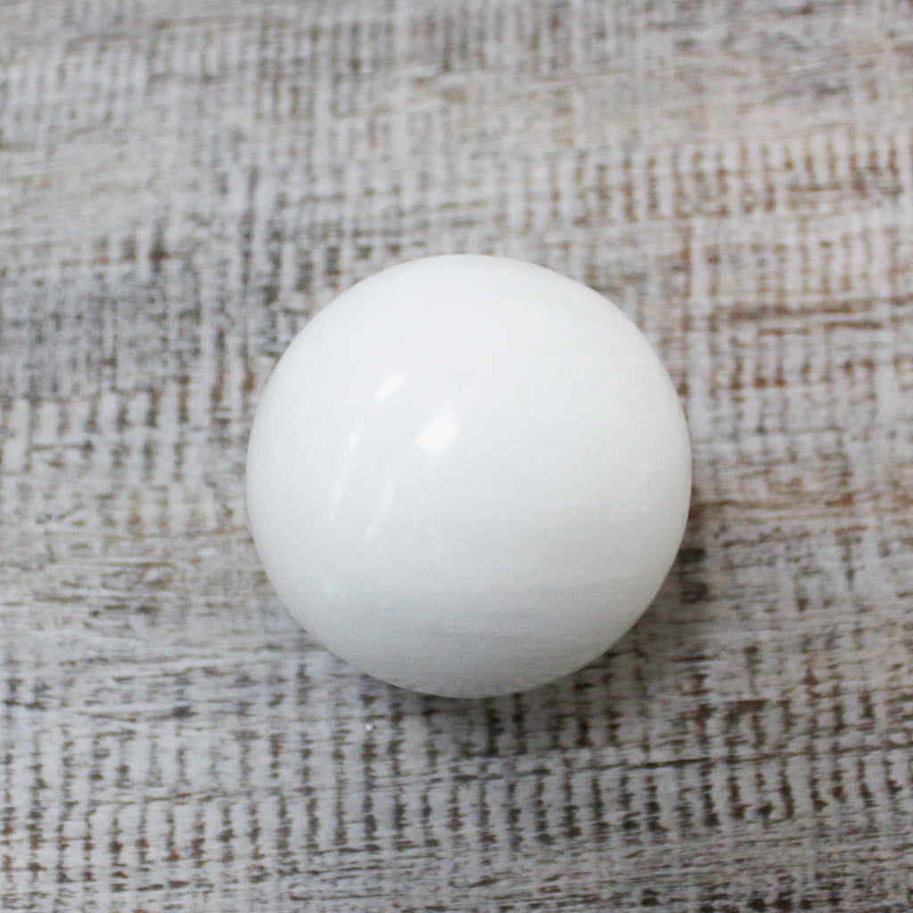 Selenite Sphere - 5-6 cm From Witch, Please!
