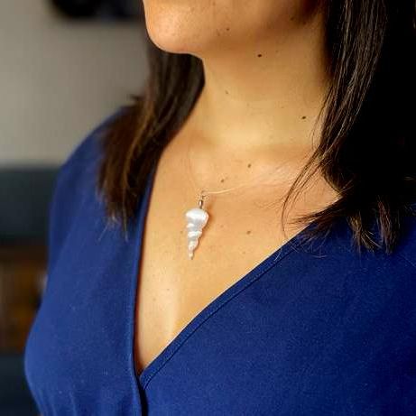 Selenite Spiral Pendant Pendants