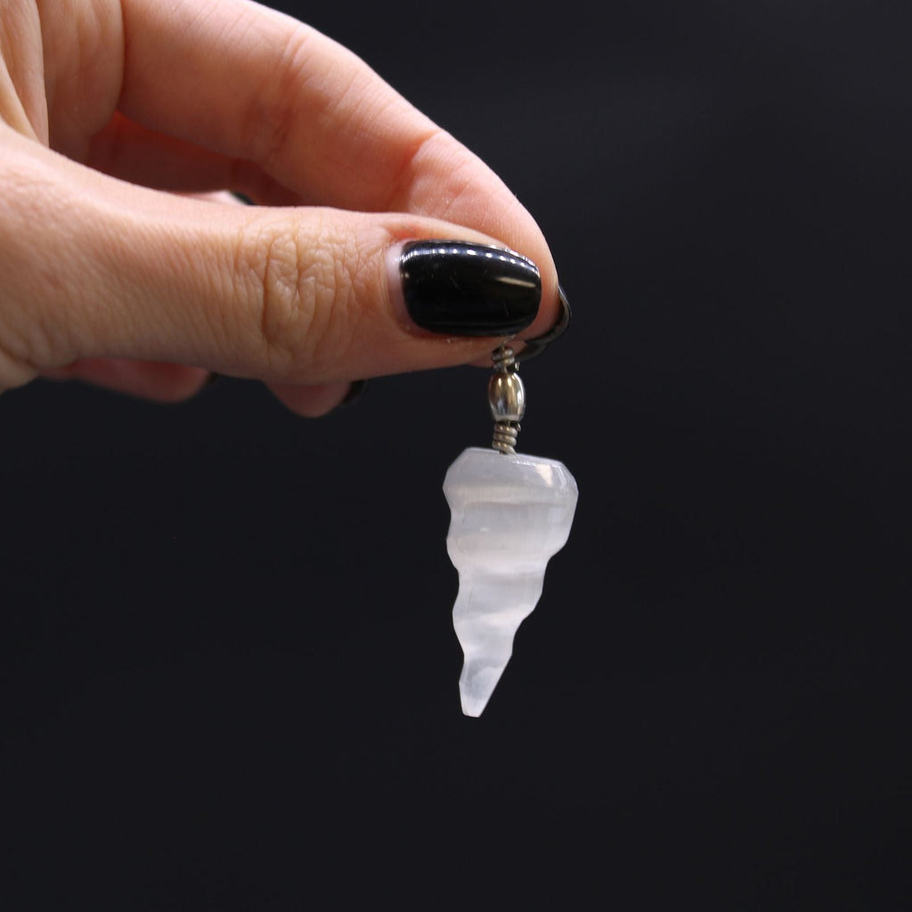 Selenite Spiral Pendant Pendants