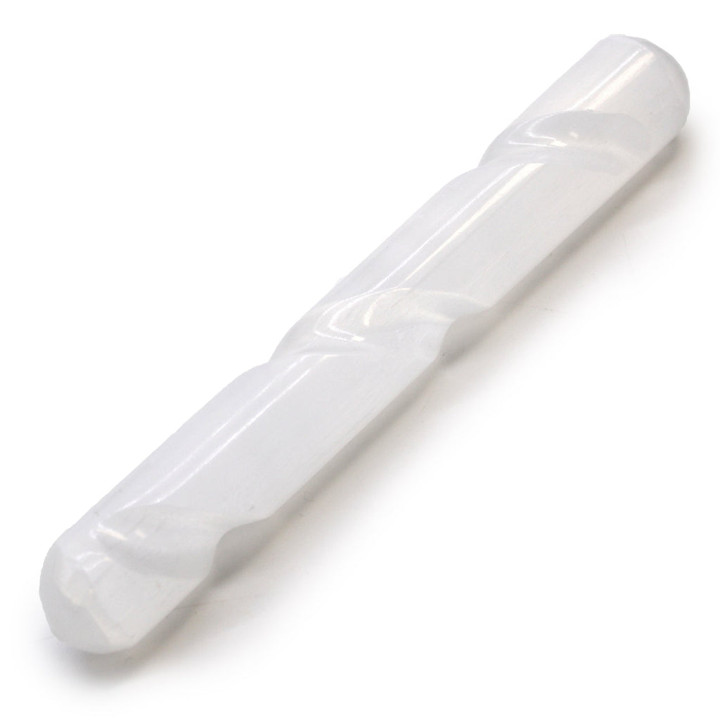 Selenite Spiral Wand - 16 cm ( Round Both Ends) From Witch, Please!