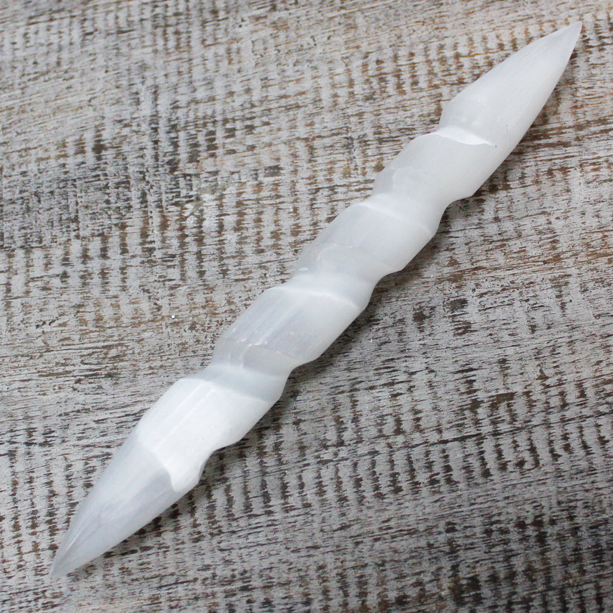 Selenite Spiral Wands - 16 cm (Point Both Ends) From Witch, Please!