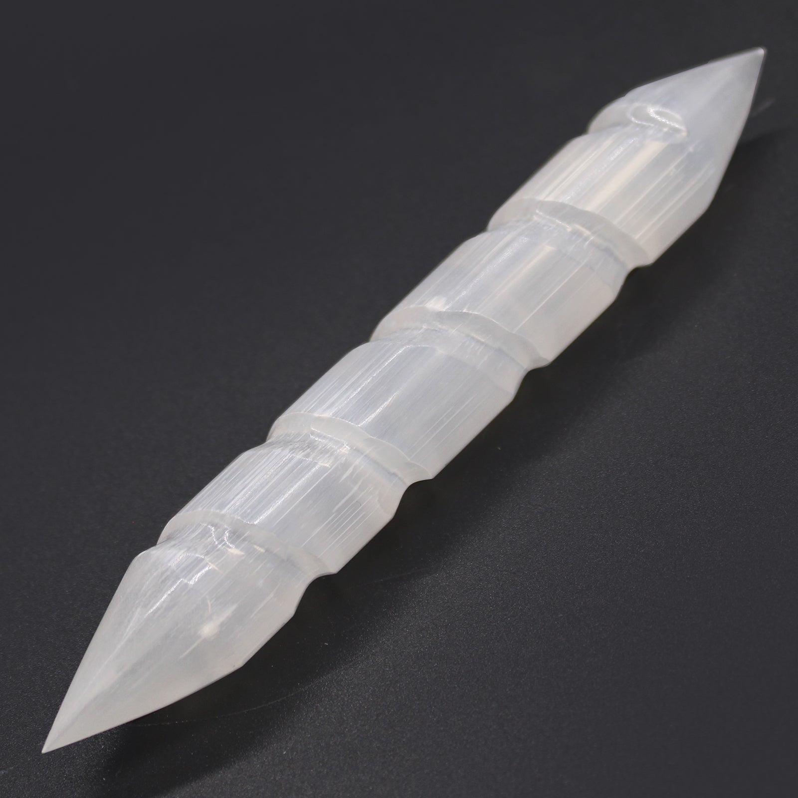 Selenite Spiral Wands - 16 cm (Point Both Ends) From Witch, Please!
