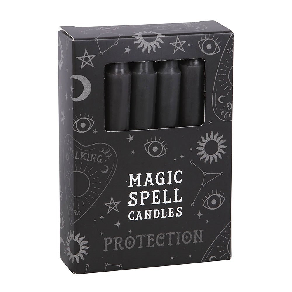 Set of 12 Black ’Protection’ Spell Candles