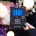 Set of 12 Blue ’Wisdom’ Spell Candles