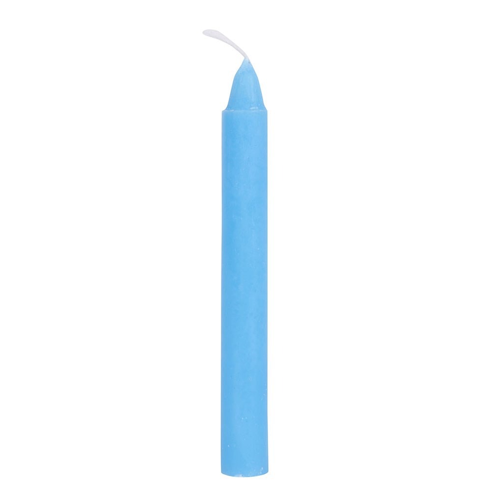 Set of 12 Light Blue ’Peace’ Spell Candles