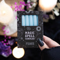 Set of 12 Light Blue ’Peace’ Spell Candles