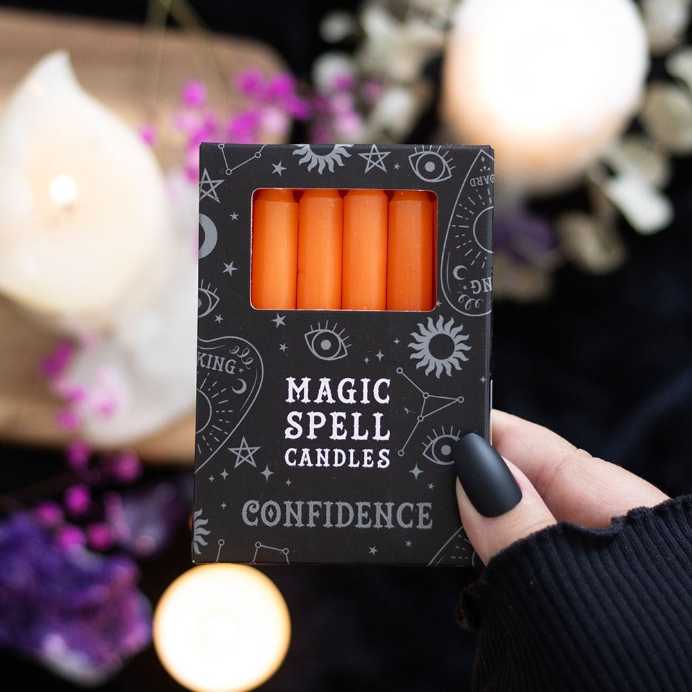 Set of 12 Orange ’Confidence’ Spell Candles