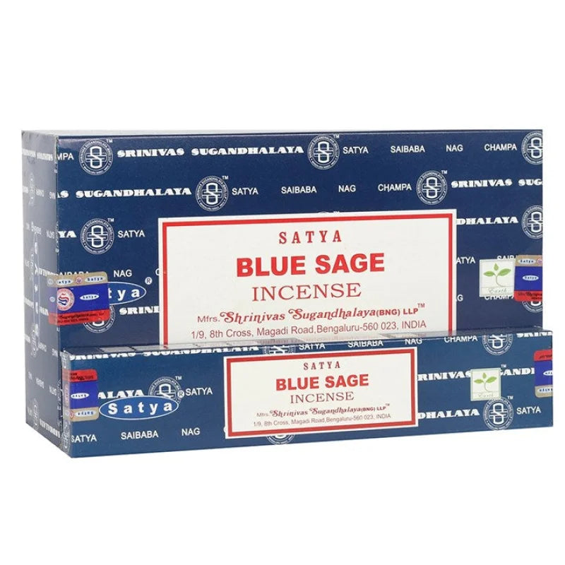 Set of 12 Packets Blue Sage Incense Sticks by Satya