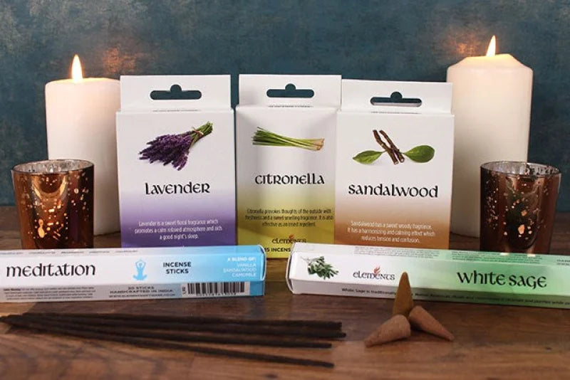 Set of 12 Packets Elements Sandalwood Incense Cones