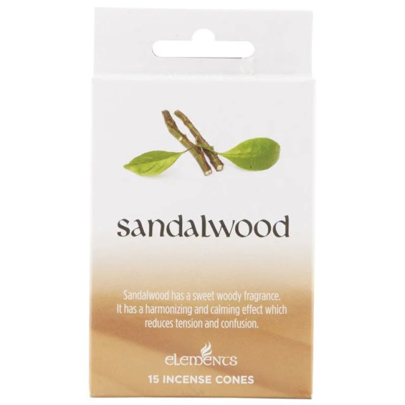 Set of 12 Packets Elements Sandalwood Incense Cones